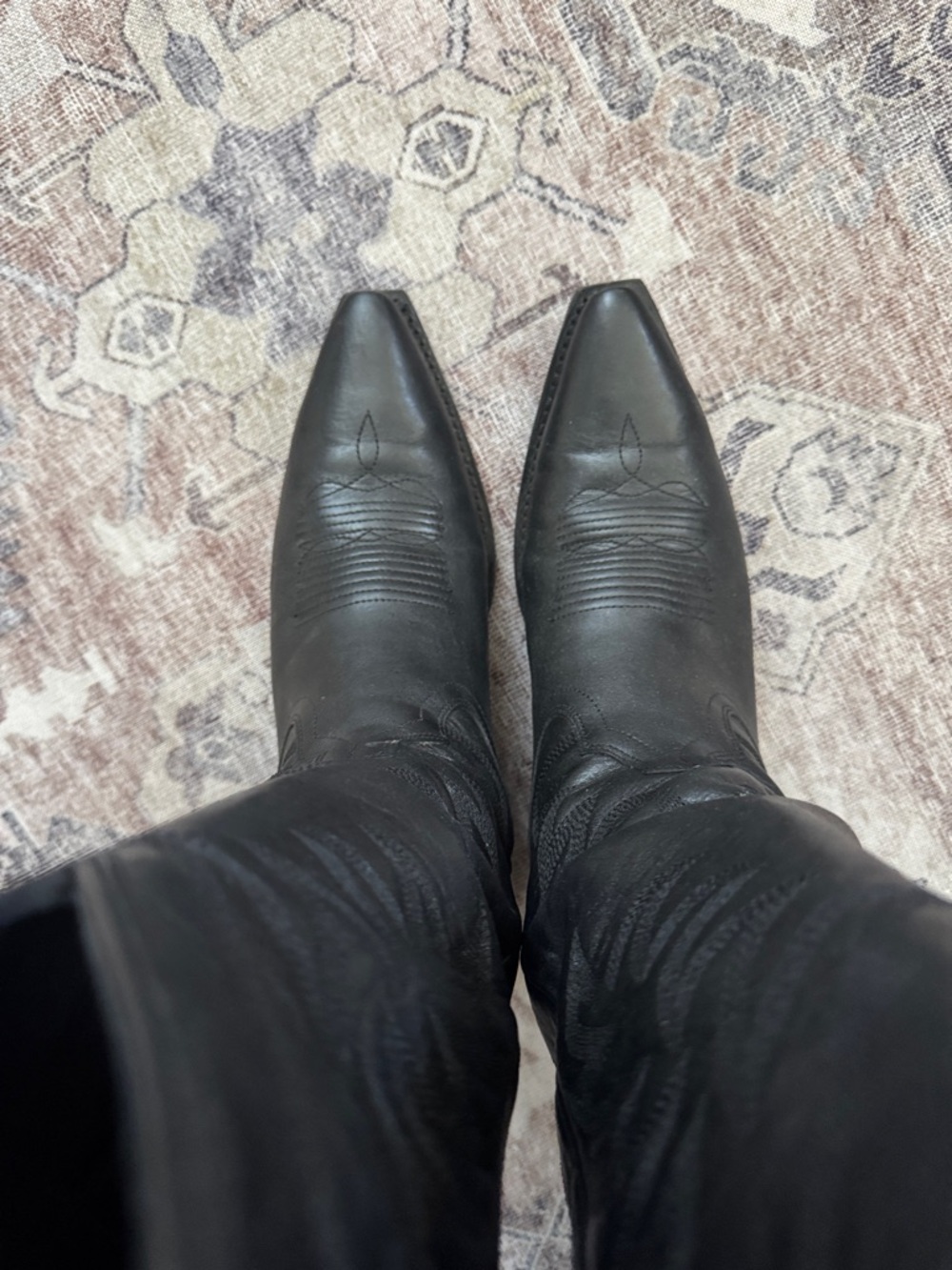 The Annie Midnight Tecovas Western Cowboy Boots - Embroidered Shaft - Picture 7 of 8
